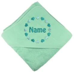Elefantasie Kapuzenhandtuch Mint Bestickt Personalisiert Mit Namen