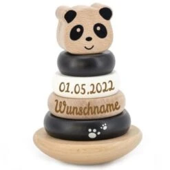 Elefantasie Stapelturm Panda Holz Mit Namen Graviert
