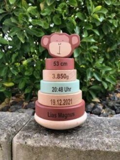 Elefantasie Stapelturm Holz Affe Mit Namen Graviert 6 Elefantasie Stapelturm Holz Affe Mit Namen Graviert -Elefantasie 27730147 03