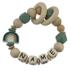 Elefantasie Greifling Holz Und Silikon Regenbogen Mit Namen Personalisiert