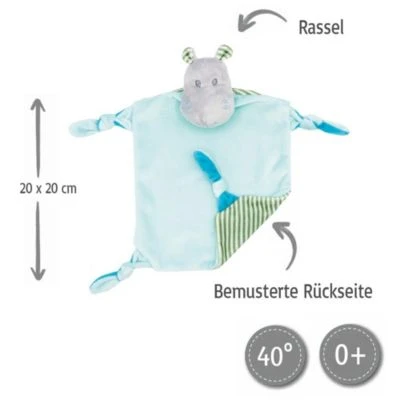 Elefantasie Schnuffeltuch Mit Name Bestickt Nilpferd 2 Elefantasie Schnuffeltuch Mit Name Bestickt Nilpferd – Bild 2