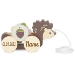 Elefantasie Ziehtier Mit Name Graviert Igel Aus Holz