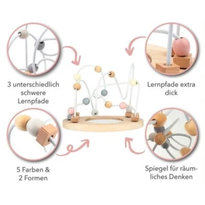 Elefantasie Motorikschleife Mit Name Graviert Spiegel Rose 2 Elefantasie Motorikschleife Mit Name Graviert Spiegel Rose – Bild 2