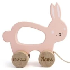 Elefantasie Nachziehtier Mit Name Graviert Aus Holz Hase