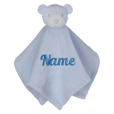 Elefantasie Schnuffeltuch Mit Name Bestickt Bär Hellblau 1 Elefantasie Schnuffeltuch Mit Name Bestickt Bär Hellblau