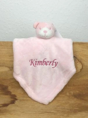 Elefantasie Schnuffeltuch Mit Name Bestickt Bär Rosa 3 Elefantasie Schnuffeltuch Mit Name Bestickt Bär Rosa – Bild 3
